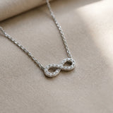 Silver Infinity Pendant with Round Diamond Pavé Setting_21
