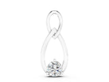 Silver Infinity Teardrop Pendant with Round Diamond in Bezel Setting_5