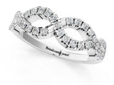 Silver Infinity Twist Diamond Pavé Band with Round Stones and Prong Setting_23