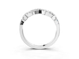 Silver Infinity Twist Diamond Pavé Band with Round Stones and Prong Setting_25