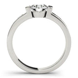 Silver Marquise Brilliant Channel-Set Diamond Ring with Bezel Prong Setting 1