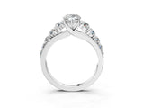 Silver Marquise Brilliant Diamond Pavé Band with Six-Prong Setting_6