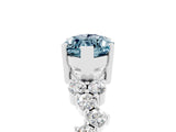 Silver Marquise Cut Aquamarine Scattered Round Accent Ring with Prong Setting_35