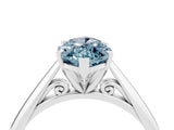Silver Marquise Cut Aquamarine Solitaire Engagement Ring with Cathedral Setting and Four-Prong Mount_16