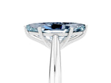 Silver Marquise Cut Aquamarine Solitaire Engagement Ring with Cathedral Setting and Four-Prong Mount_17