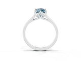 Silver Marquise Cut Aquamarine Solitaire Ring with Flower Prong Setting and Classic Band_15