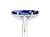 Silver Marquise Cut Blue Sapphire Solitaire Engagement Ring with Cathedral Setting and Four-Prong Mount_5