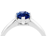 Silver Marquise Cut Blue Sapphire Solitaire Engagement Ring with Classic Band and Four-Prong Setting_16