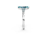 Silver Marquise Cut Blue Topaz Engagement Ring with Side Stone Accents and Four-Prong Setting_26