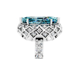 Silver Marquise Cut Blue Topaz Scalloped Halo Engagement Ring with Round Shared Prong Band_47