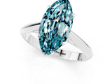 Silver Marquise Cut Blue Topaz Solitaire Engagement Ring with Cathedral Setting and Four-Prong Mount_1