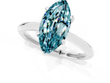 Silver Marquise Cut Blue Topaz Solitaire Engagement Ring with Classic Band and Four-Prong Setting_13