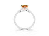 Silver Marquise Cut Citrine Solitaire Ring with Flower Prong Setting and Classic Band_15