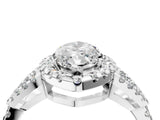 Silver Marquise Cut Cut Diamond Halo Engagement Ring with Open Split Pavé Band_17