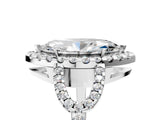 Silver Marquise Cut Cut Diamond Halo Engagement Ring with Open Split Pavé Band_18