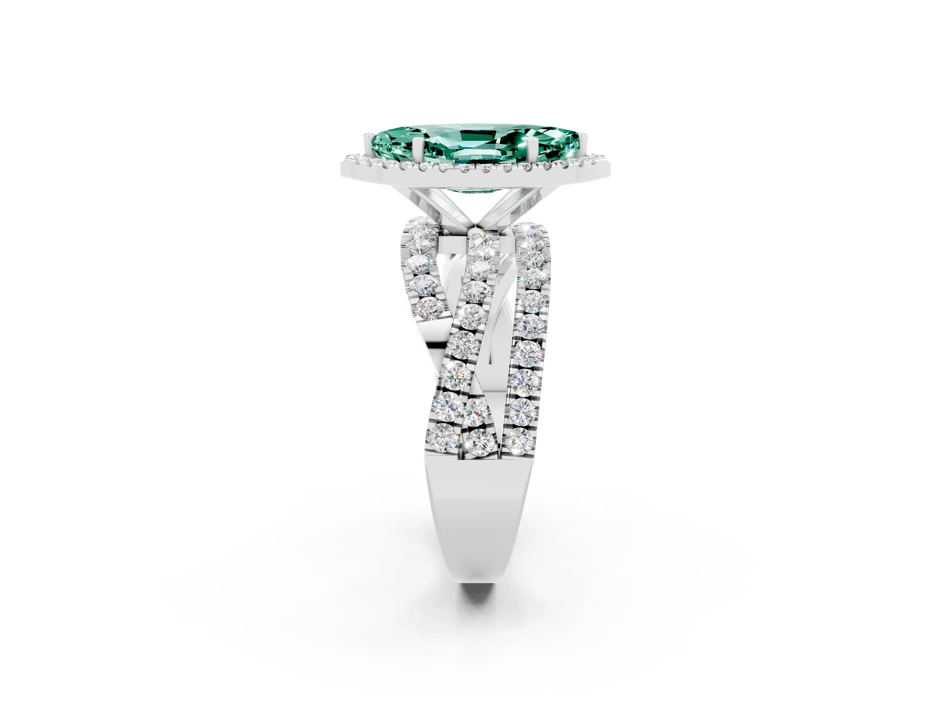 Silver Marquise Cut Cut Halo Split Shank Prong Setting Ring_44