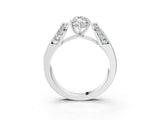 Silver Marquise Cut Diamond Channel Set Solitaire Ring with Four-Prong Setting_25