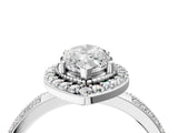 Silver Marquise Cut Diamond Double Halo Ring with Split Shank and Four-Prong Setting_23