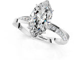 Silver Marquise Cut Diamond Engagement Ring with Side Stone Accents and Four-Prong Setting_14