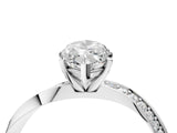 Silver Marquise Cut Diamond Engagement Ring with Side Stone Accents and Four-Prong Setting_17
