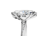 Silver Marquise Cut Diamond Engagement Ring with Side Stone Accents and Four-Prong Setting_18