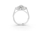 Silver Marquise Cut Diamond Floral Double Halo Engagement Ring with Prong Setting_70