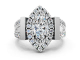 Silver Marquise Cut Diamond Halo Split Shank Prong Set Ring_43