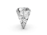 Silver Marquise Cut Diamond Pave Art Deco Split Shank Ring with Four-Prong Setting_27