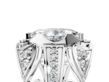 Silver Marquise Cut Diamond Pave Art Deco Split Shank Ring with Four-Prong Setting_30