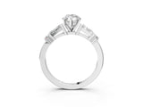 Silver Marquise Cut Diamond Ring with Baguette Side Stones, Channel Set Band, and Four-Prong Setting_36