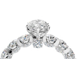 Silver Marquise Cut Diamond Side Stone Engagement Ring with Four-Prong Setting_16