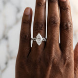 Silver Marquise Cut Diamond Solitaire Engagement Ring with Twisted Pavé Band and Four-Prong Setting_80