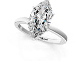Silver Marquise Cut Diamond Solitaire Ring with Classic Band and Four-Prong Setting_8