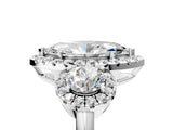 Silver Marquise Cut Diamond Three-Stone Halo Ring with Prong Setting and Pavé Accents_18