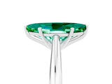 Silver Marquise Cut Emerald Solitaire Engagement Ring with Cathedral Setting and Four-Prong Mount_17