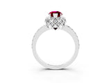 Silver Marquise Cut Garnet Scalloped Halo Engagement Ring with Round Shared Prong Band_63