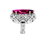 Silver Marquise Cut Garnet Scalloped Halo Engagement Ring with Round Shared Prong Band_65