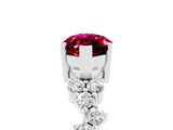 Silver Marquise Cut Garnet Scattered Round Accent Ring with Prong Setting_35
