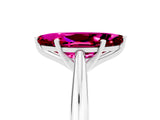Silver Marquise Cut Garnet Solitaire Engagement Ring with Cathedral Setting and Four-Prong Mount_5
