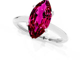 Silver Marquise Cut Garnet Solitaire Engagement Ring with Classic Band and Four-Prong Setting_13