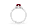 Silver Marquise Cut Garnet Solitaire Engagement Ring with Classic Band and Four-Prong Setting_15
