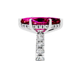Silver Marquise Cut Garnet Solitaire Ring with Round  Pavé Band and Four-Prong Setting_29