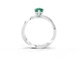 Silver Marquise Cut Green Sapphire Engagement Ring with Side Stone Accents and Four-Prong Setting_15
