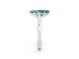 Silver Marquise Cut Green Sapphire Solitaire Engagement Ring with Cathedral Setting and Four-Prong Mount_14