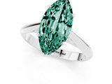 Silver Marquise Cut Green Sapphire Solitaire Engagement Ring with Cathedral Setting and Four-Prong Mount_19
