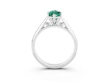 Silver Marquise Cut Green Sapphire Solitaire Engagement Ring with Cathedral Setting and Four-Prong Mount_21