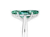 Silver Marquise Cut Green Sapphire Solitaire Engagement Ring with Cathedral Setting and Four-Prong Mount_23
