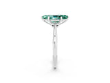 Silver Marquise Cut Green Sapphire Solitaire Engagement Ring with Classic Band and Four-Prong Setting_14
