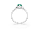 Silver Marquise Cut Green Sapphire Solitaire Engagement Ring with Classic Band and Four-Prong Setting_15