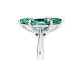 Silver Marquise Cut Green Sapphire Solitaire Engagement Ring with Classic Band and Four-Prong Setting_17